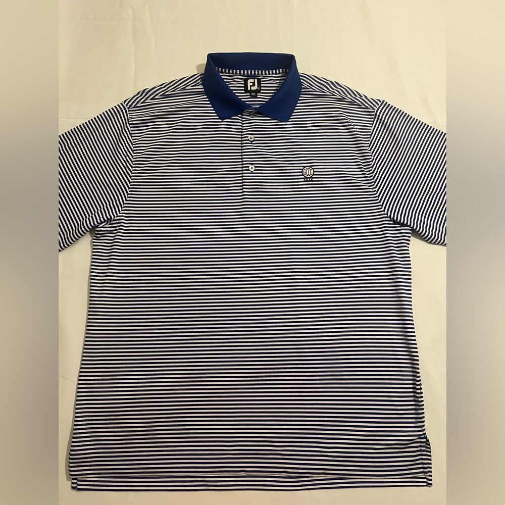 FootJoy Men's Blue Striped Golf Polo Shirt Size XL